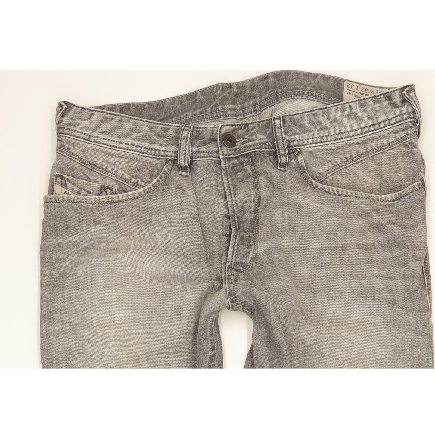 Diesel Iakop 008QP Men Grey Tapered Slim Jeans W33 L32
