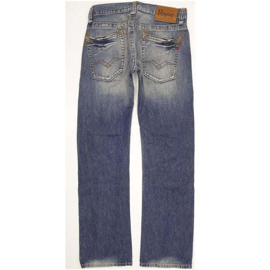 Replay Men Blue Straight Regular Jeans W29 L32