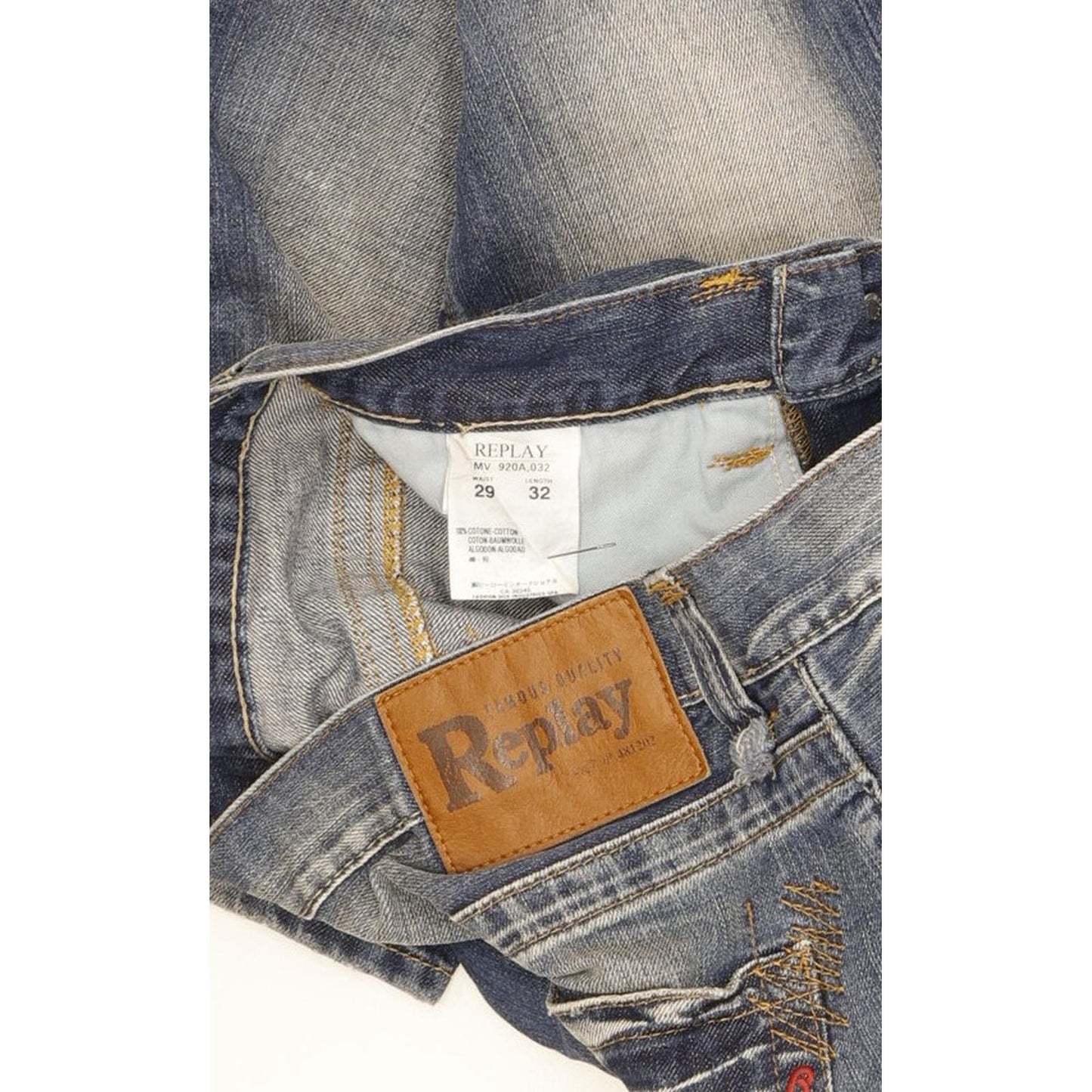 Replay Men Blue Straight Regular Jeans W29 L32