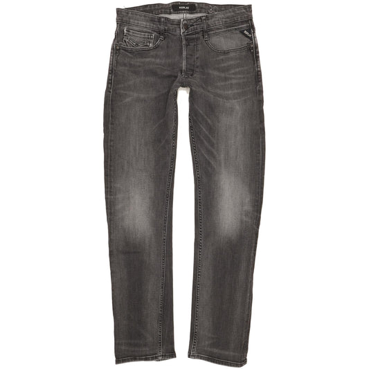 Replay Men Grey Straight Regular Stretch Jeans W30 L33