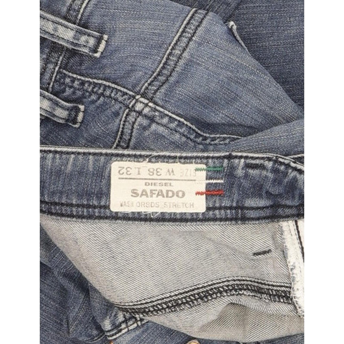 Diesel Safado 0R8DS Men Blue Straight Regular Stretch Jeans W38 L33