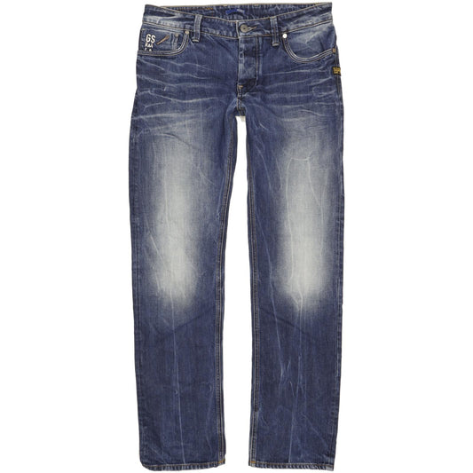 G-Star Attacc Men Blue Straight Slim Jeans W32 L33