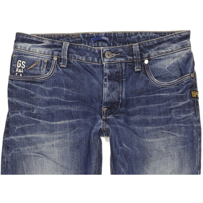 G-Star Attacc Men Blue Straight Slim Jeans W32 L33