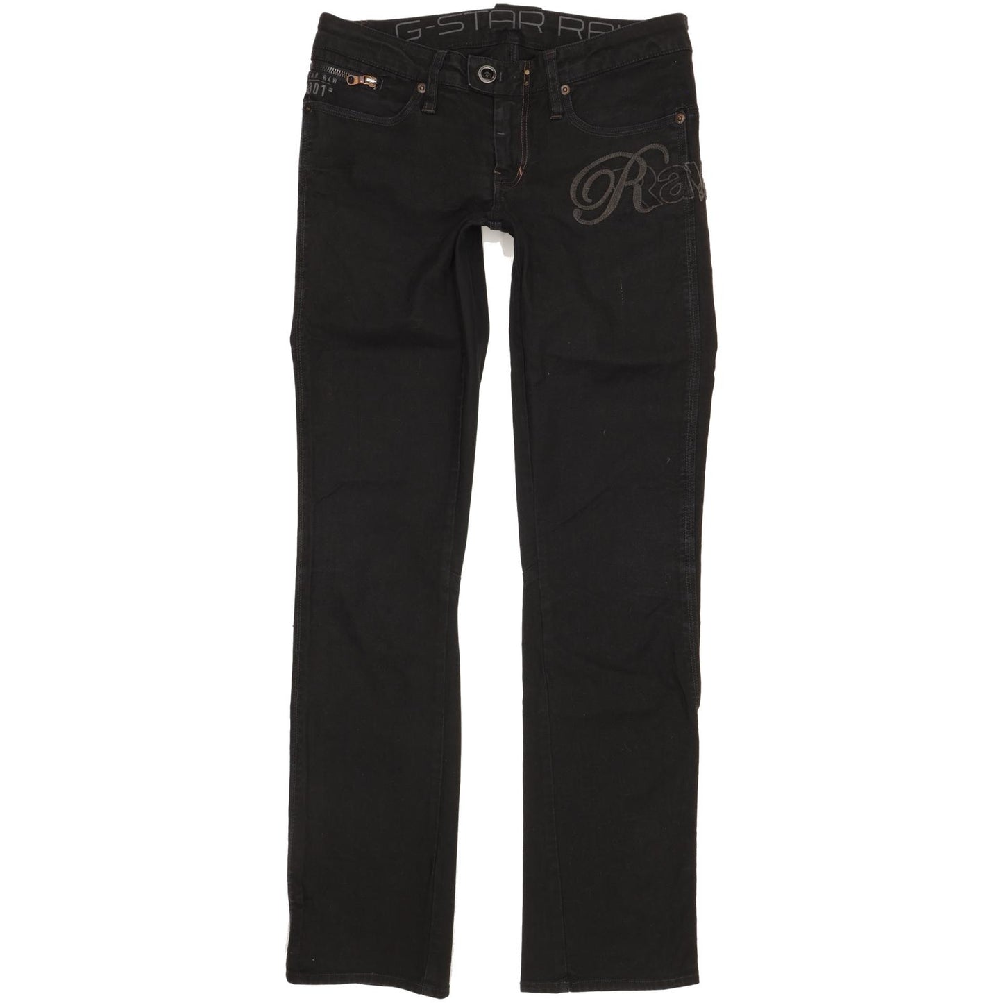 G-Star Women Black Straight Slim Stretch Jeans W28 L32