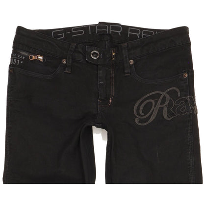 G-Star Women Black Straight Slim Stretch Jeans W28 L32