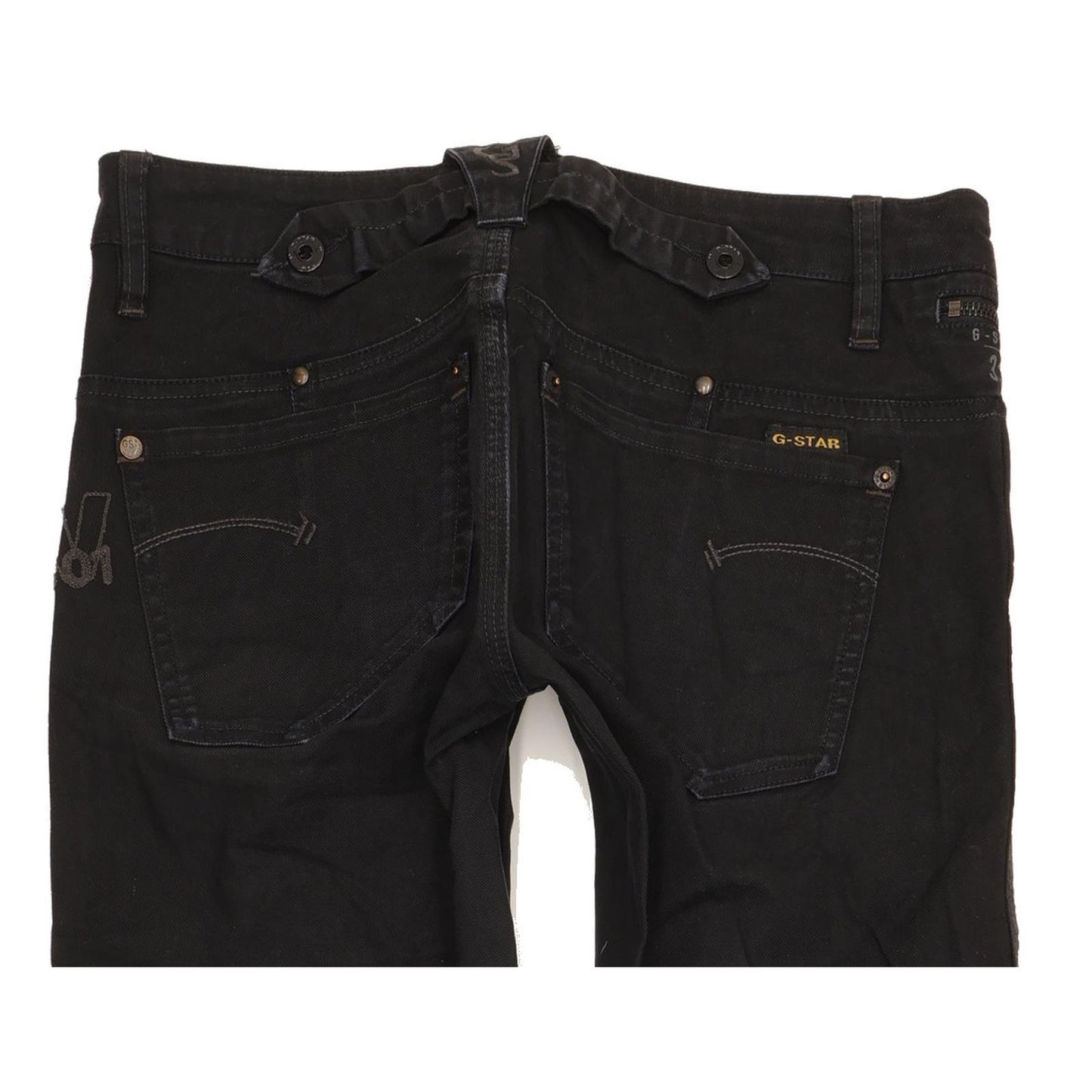 G-Star Women Black Straight Slim Stretch Jeans W28 L32
