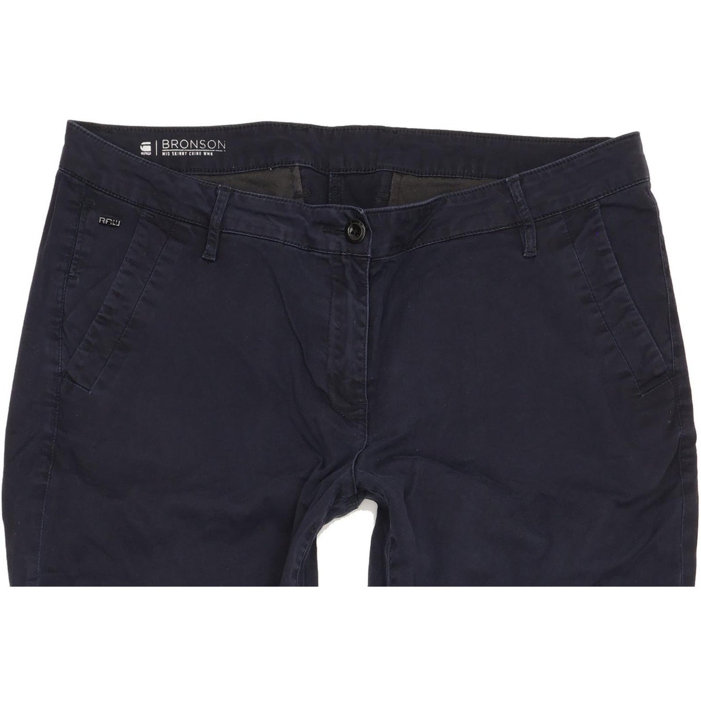 G-Star Bronson Women Navy Skinny Slim Chino Stretch Trousers W33 L31