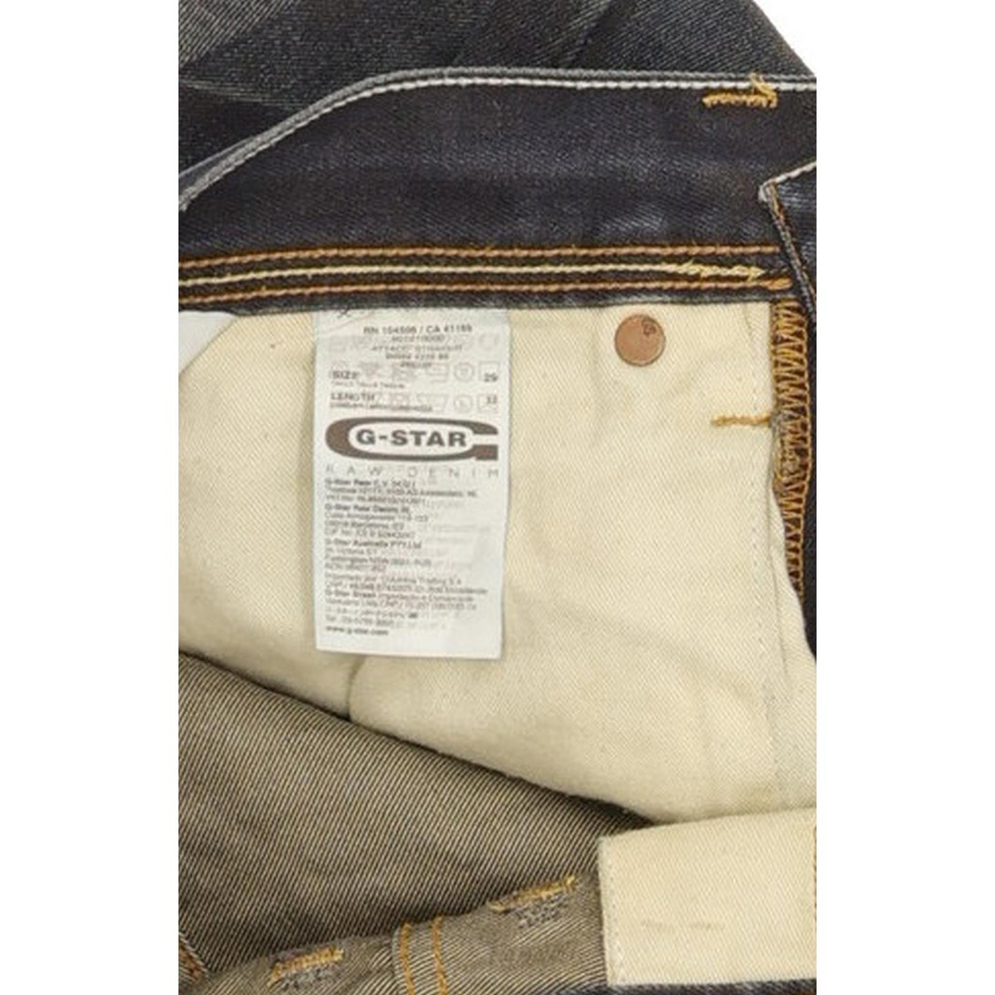 G-Star Attacc Men Blue Straight Slim Jeans W29 L32