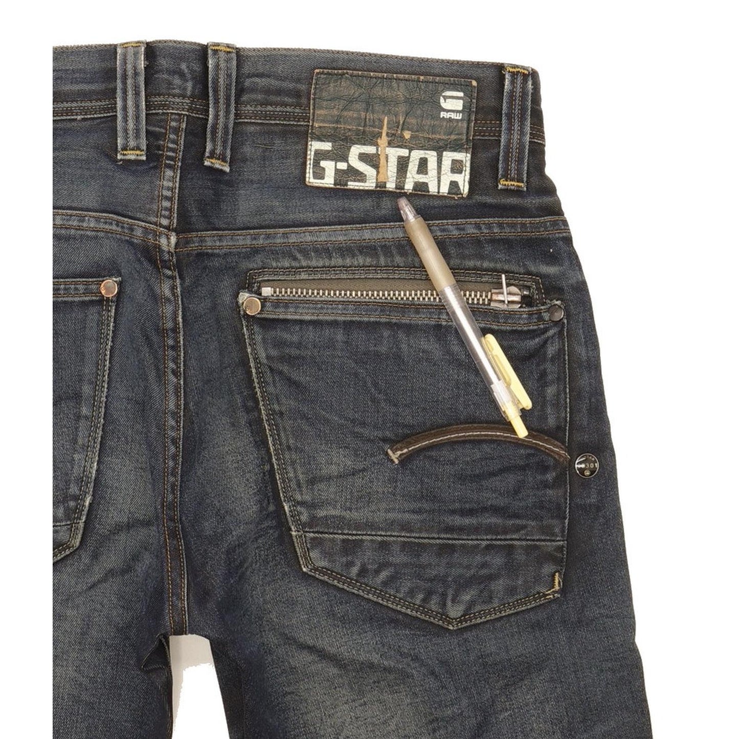 G-Star Attacc Men Blue Straight Slim Jeans W29 L32