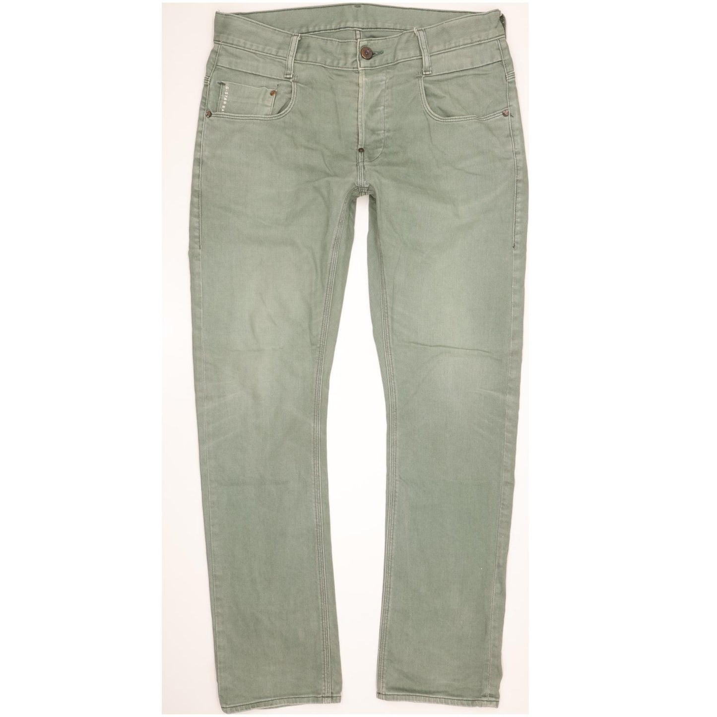 G-Star New Radar Men Green Straight Slim Stretch Jeans W34 L32