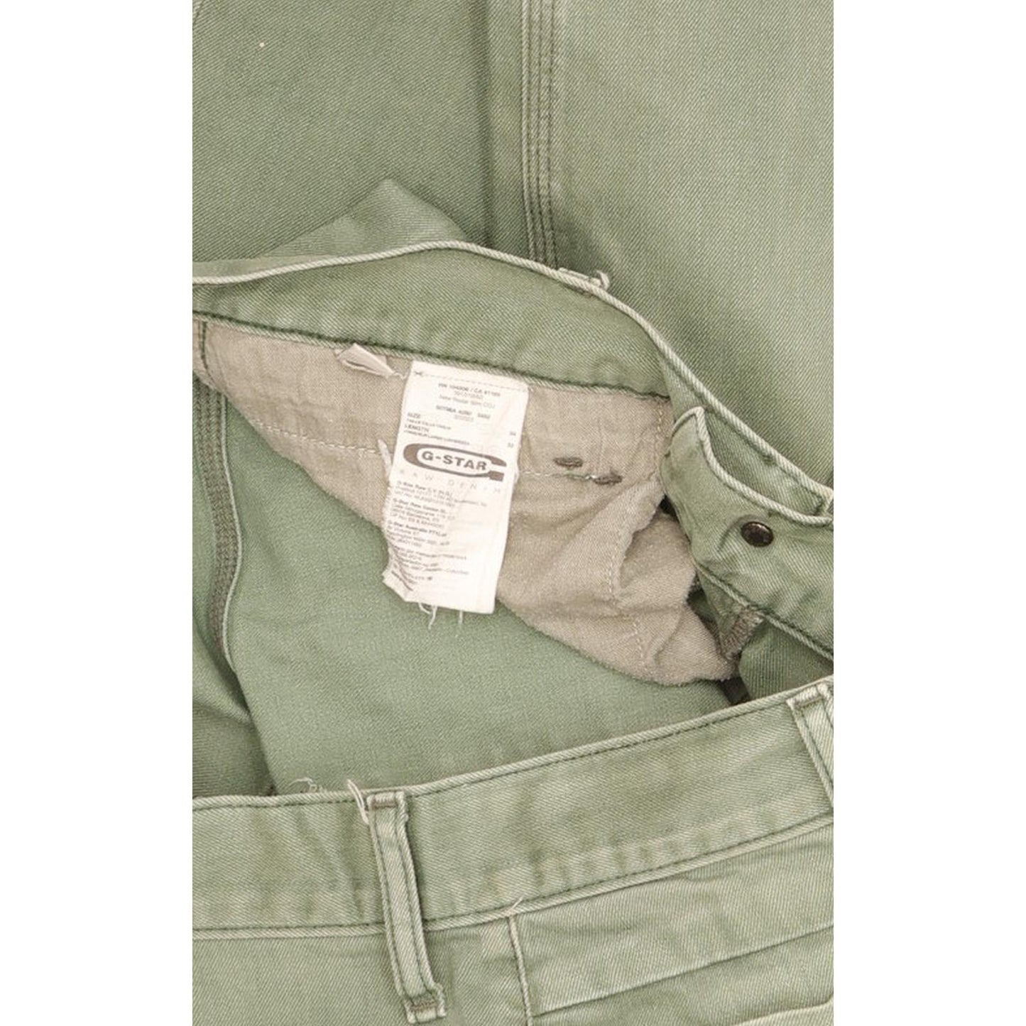 G-Star New Radar Men Green Straight Slim Stretch Jeans W34 L32