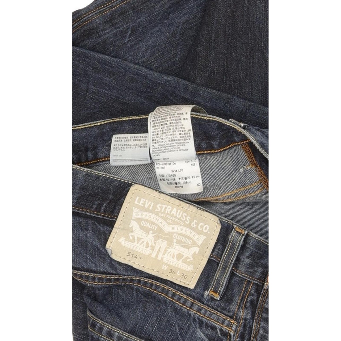 Levi's 514 Men Blue Straight Slim Jeans W36 L30