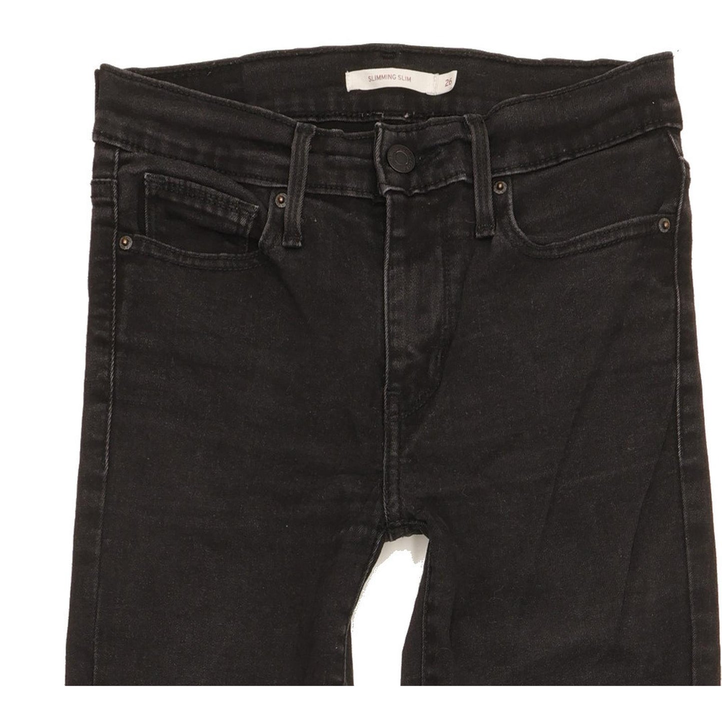 Levi's Slimming Women Black Straight Slim Stretch Jeans W26 L28