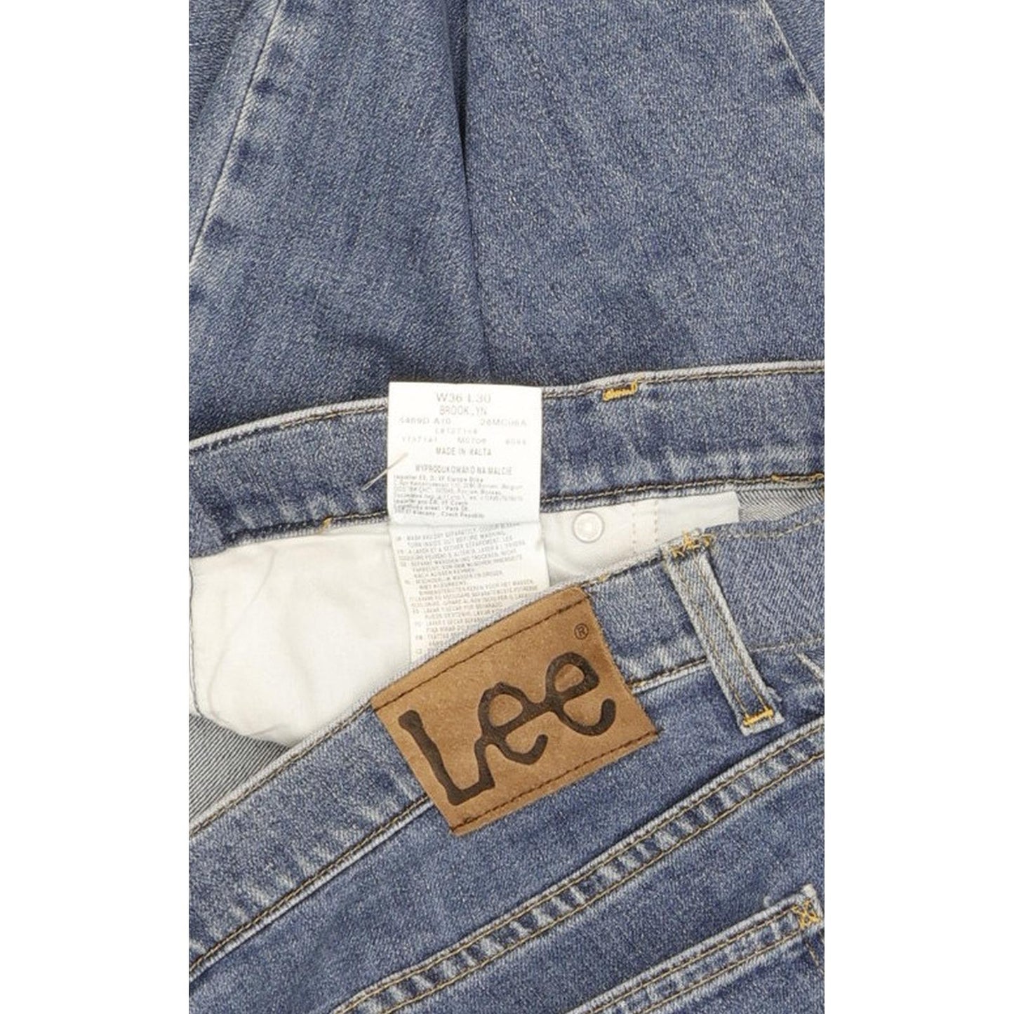 Lee Brooklyn Men Blue Straight Regular Stretch Jeans W40 L28