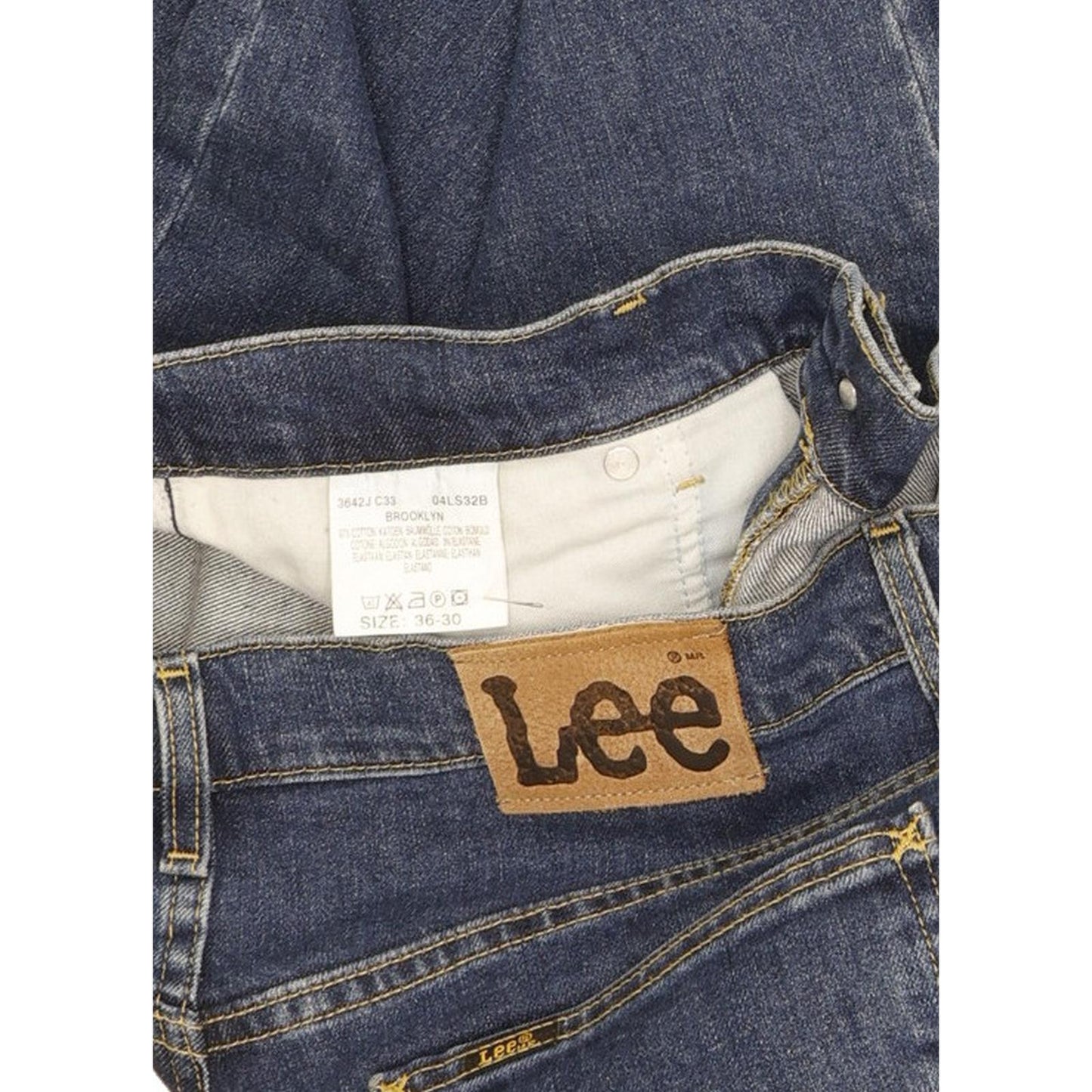 Lee Brooklyn Men Blue Straight Regular Stretch Jeans W36 L29