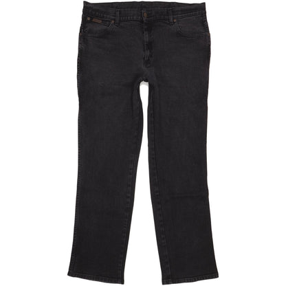 Wrangler Texas Men Black Straight Regular Stretch Jeans W40 L33