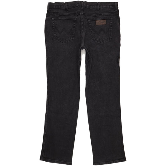 Wrangler Texas Men Black Straight Regular Stretch Jeans W40 L33
