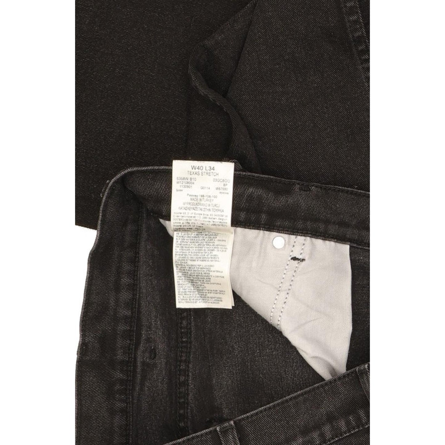 Wrangler Texas Men Black Straight Regular Stretch Jeans W40 L33