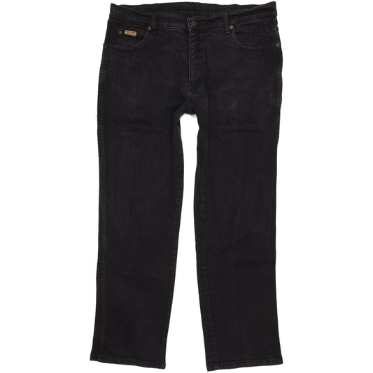 Wrangler Texas Men Black Straight Regular Stretch Jeans W38 L31