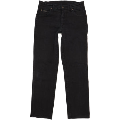 Wrangler Texas Men Black Straight Regular Stretch Jeans W32 L31