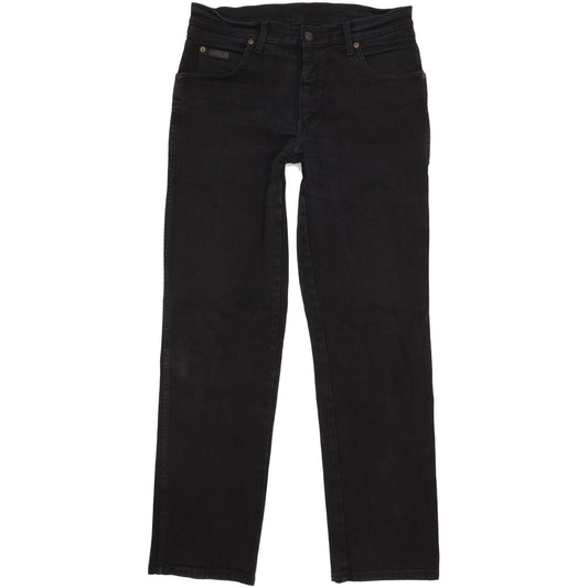 Wrangler Texas Men Black Straight Regular Stretch Jeans W32 L31