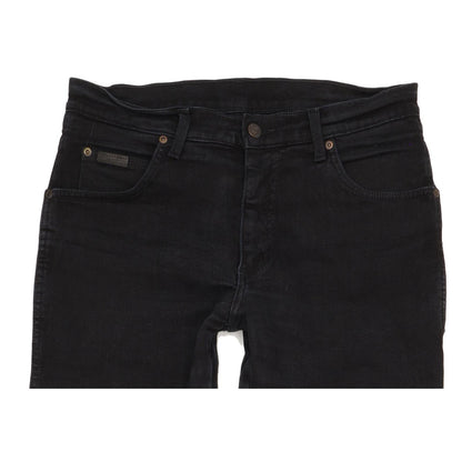 Wrangler Texas Men Black Straight Regular Stretch Jeans W32 L31