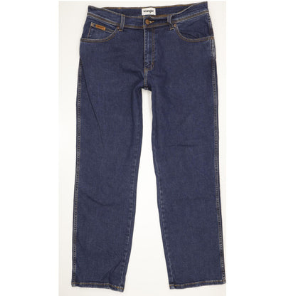 Wrangler Texas Men Blue Straight Regular Stretch Jeans W35 L30