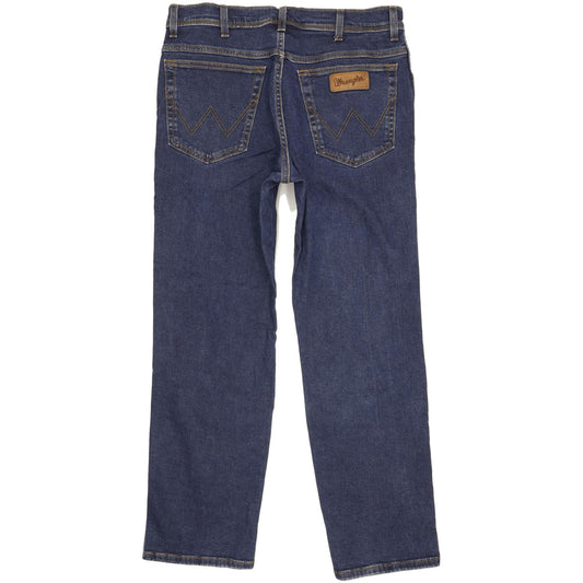 Wrangler Texas Men Blue Straight Regular Stretch Jeans W35 L30