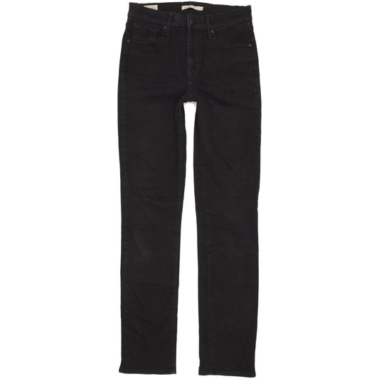 Levi's 724 Women Black Straight Slim Stretch Jeans W28 L33