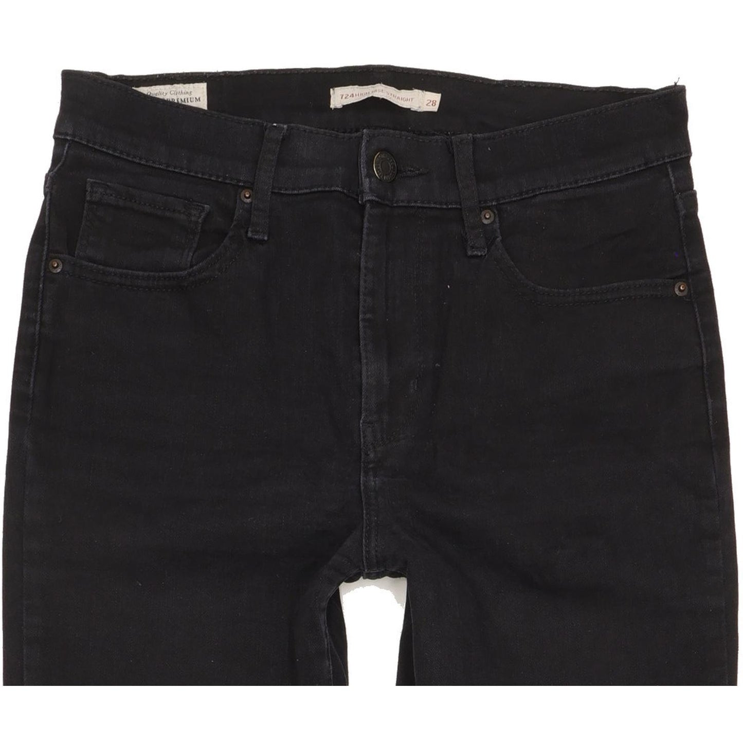Levi's 724 Women Black Straight Slim Stretch Jeans W28 L33