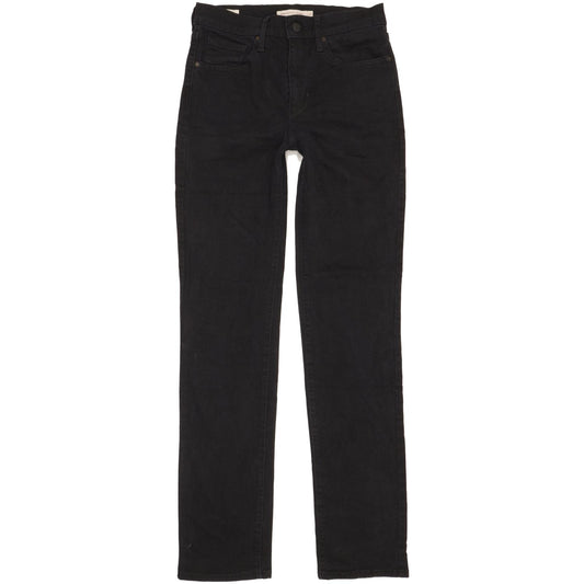 Levi's 724 Women Black Straight Slim Stretch Jeans W27 L32