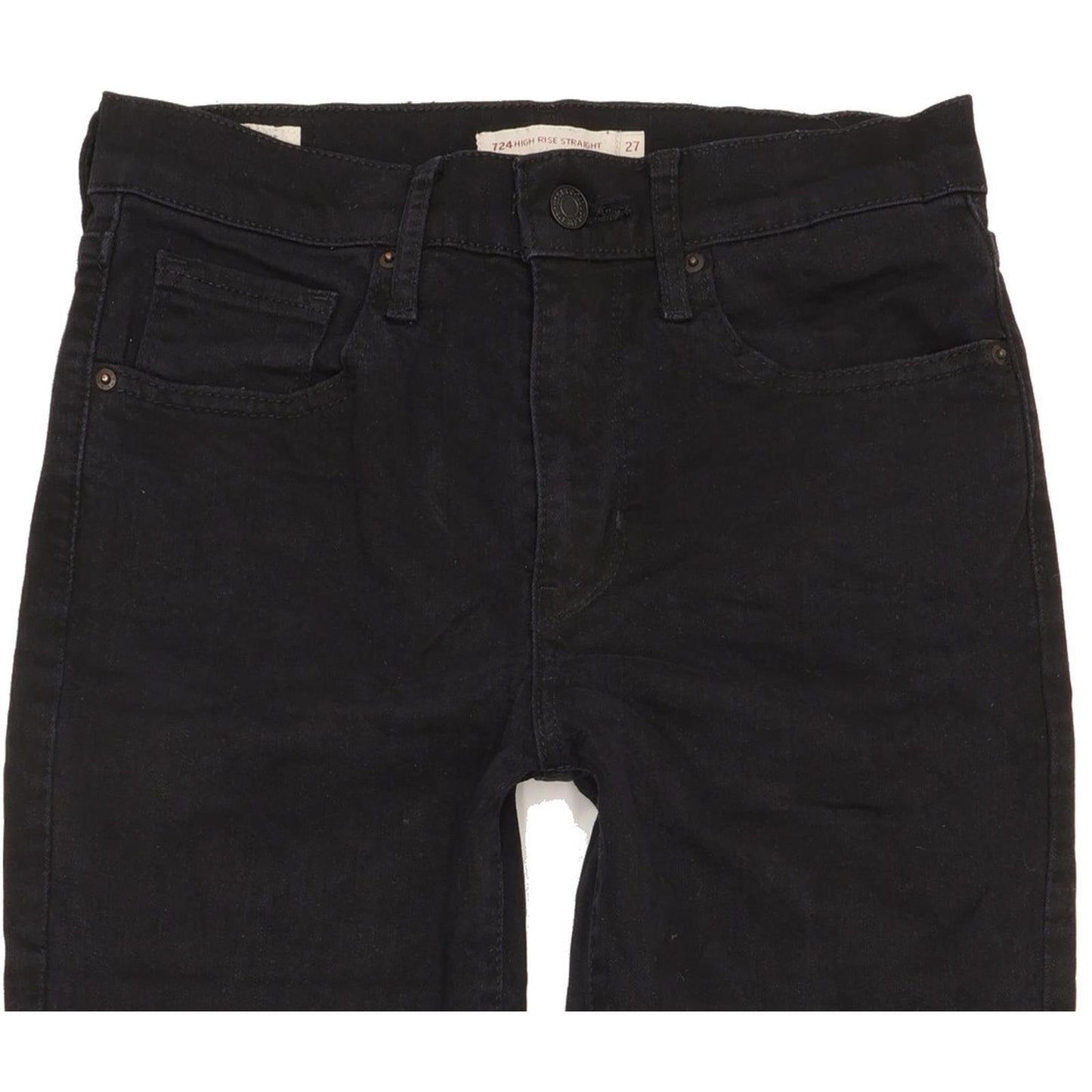 Levi's 724 Women Black Straight Slim Stretch Jeans W27 L32
