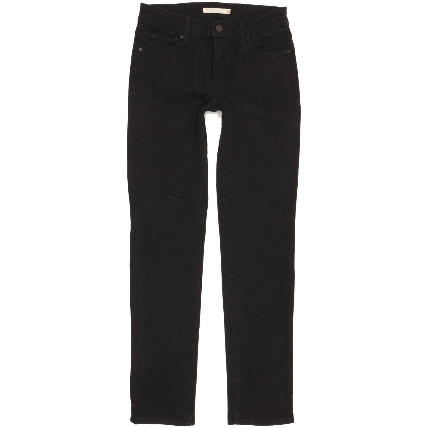 Levi's 712 Women Black Straight Slim Stretch Jeans W26 L29