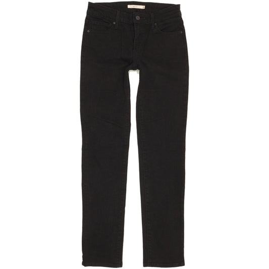 Levi's 712 Women Black Straight Slim Stretch Jeans W26 L29
