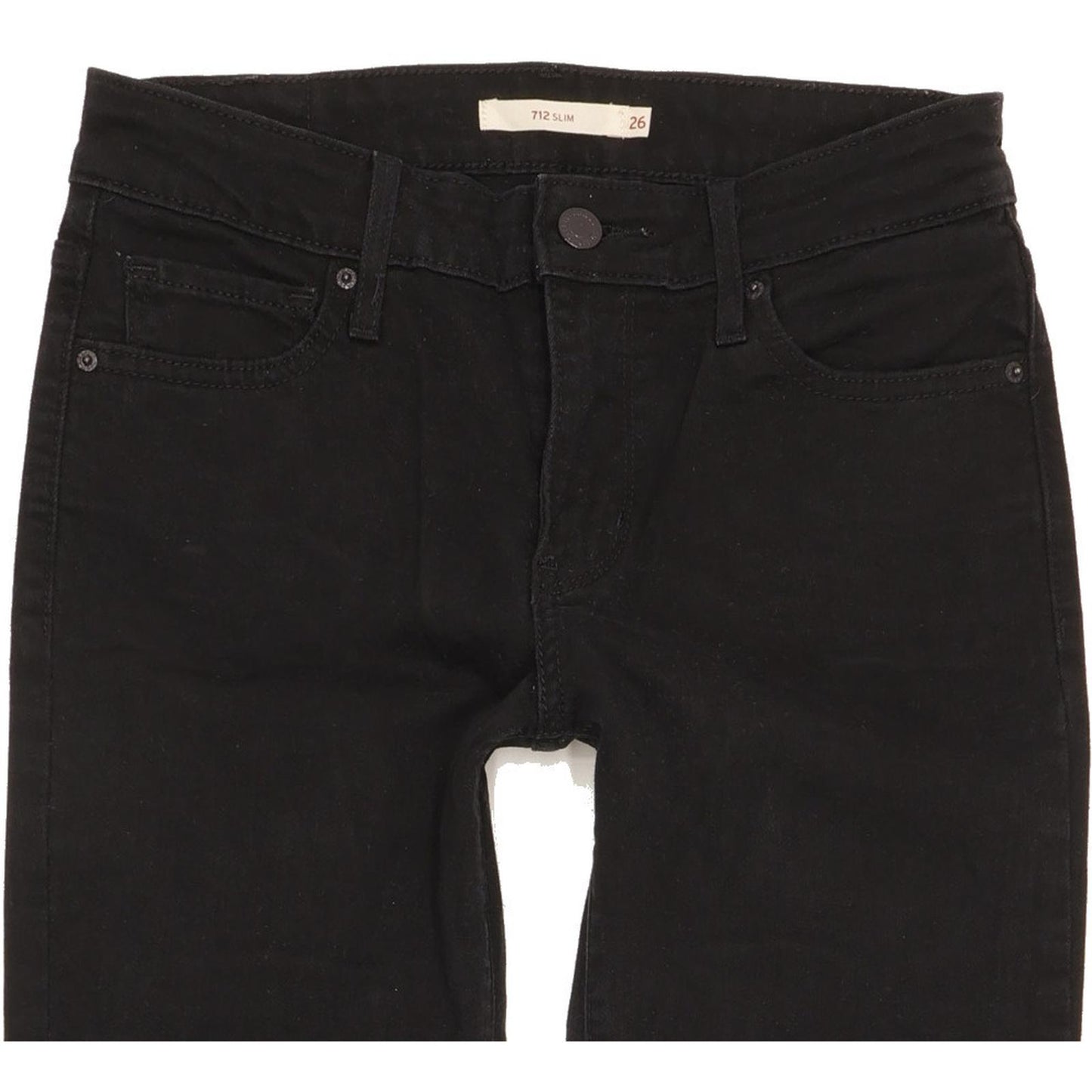 Levi's 712 Women Black Straight Slim Stretch Jeans W26 L29