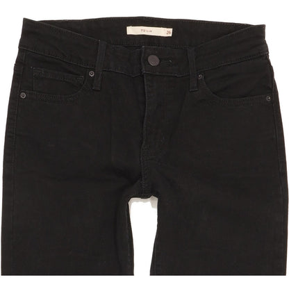 Levi's 712 Women Black Straight Slim Stretch Jeans W26 L29