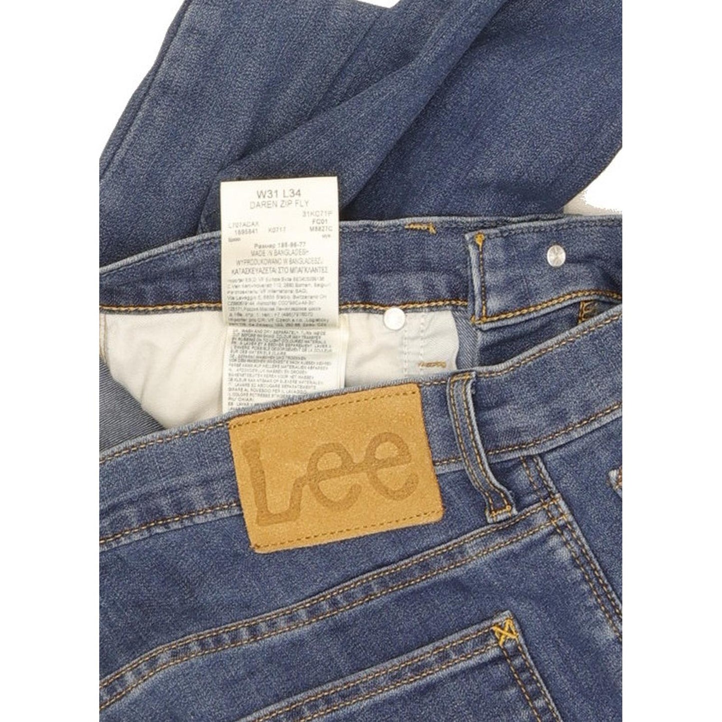 Lee Daren Men Blue Straight Slim Stretch Jeans W31 L32