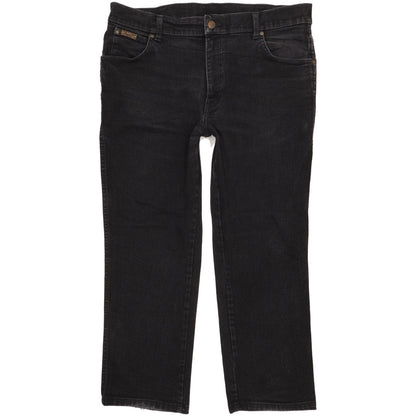 Wrangler Texas Men Black Straight Regular Stretch Jeans W38 L27