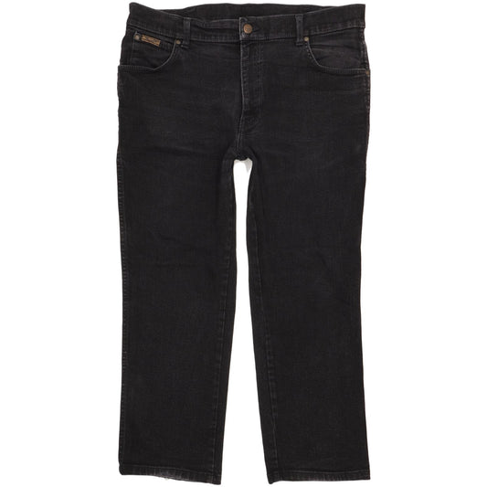 Wrangler Texas Men Black Straight Regular Stretch Jeans W38 L27
