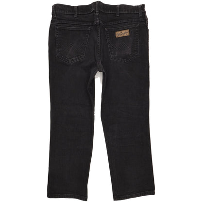 Wrangler Texas Men Black Straight Regular Stretch Jeans W38 L27