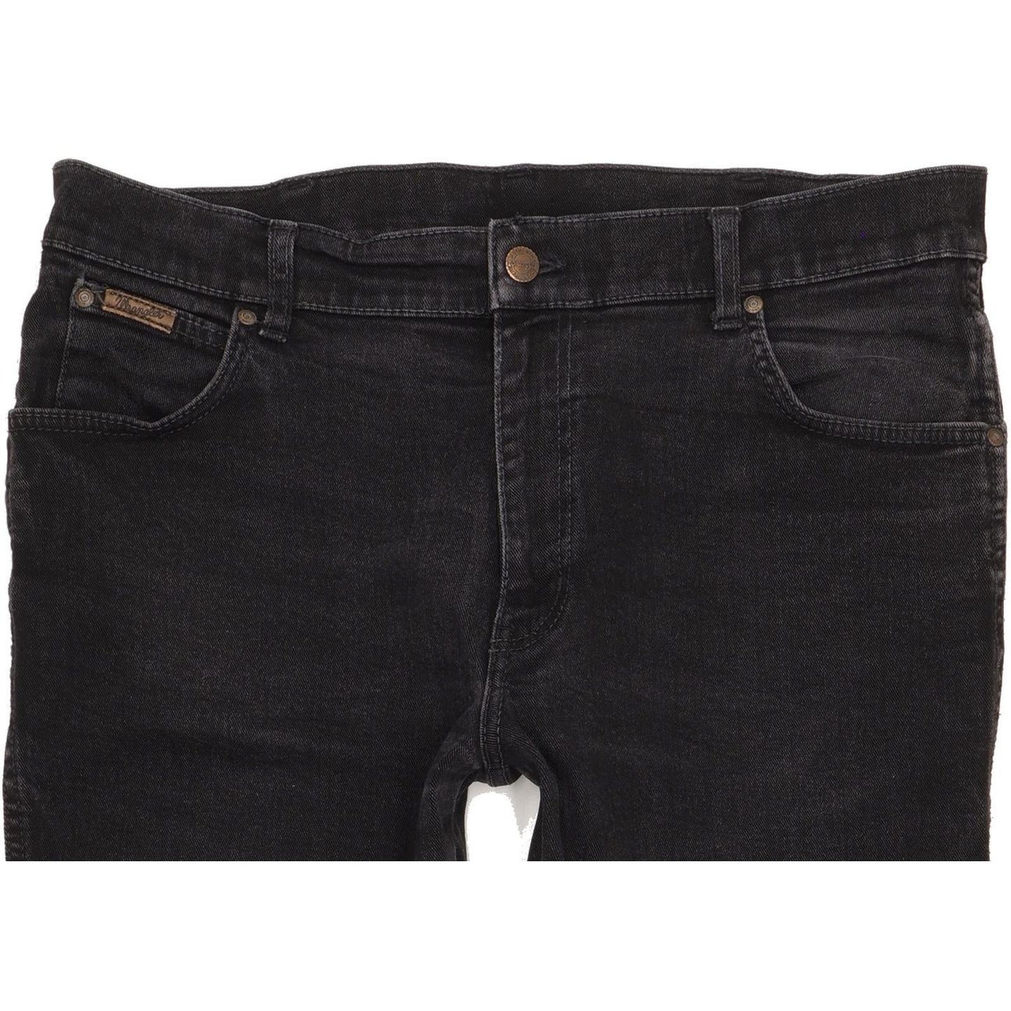 Wrangler Texas Men Black Straight Regular Stretch Jeans W38 L27