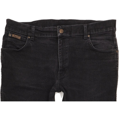 Wrangler Texas Men Black Straight Regular Stretch Jeans W38 L27