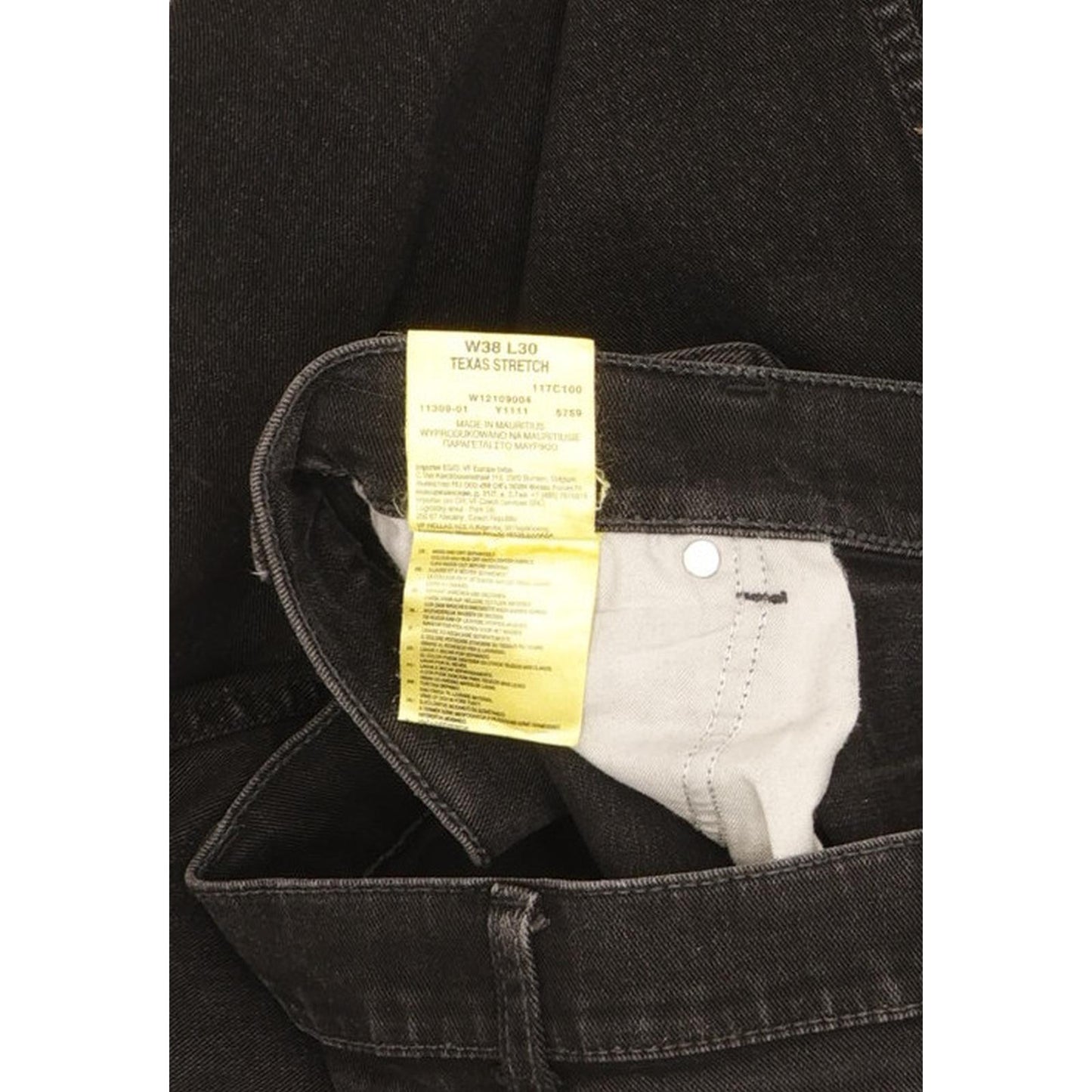 Wrangler Texas Men Black Straight Regular Stretch Jeans W38 L27