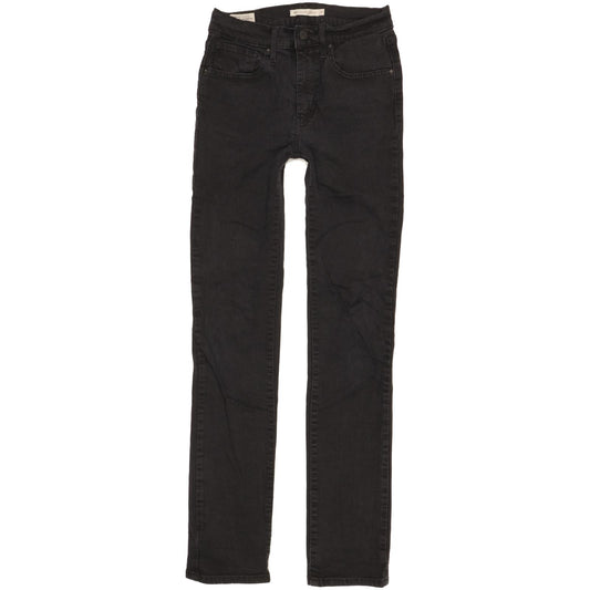 Levi's 724 Women Black Straight Slim Stretch Jeans W27 L31