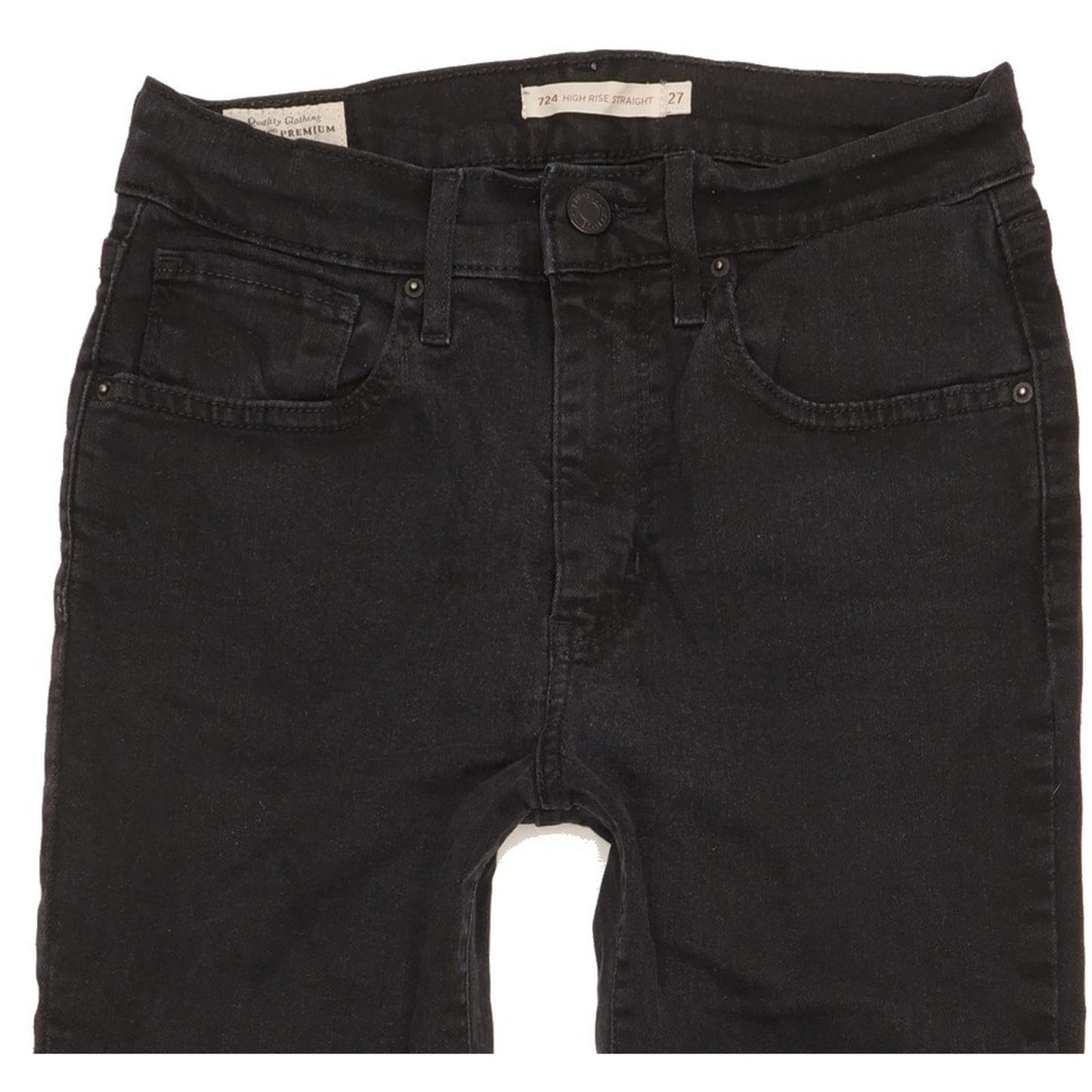 Levi's 724 Women Black Straight Slim Stretch Jeans W27 L31