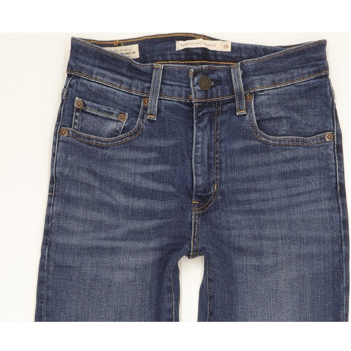 Levi's 724 Women Blue Straight Slim Stretch Jeans W26 L30
