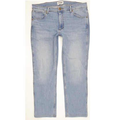 Wrangler Greensboro Men Blue Straight Regular Stretch Jeans W34 L27