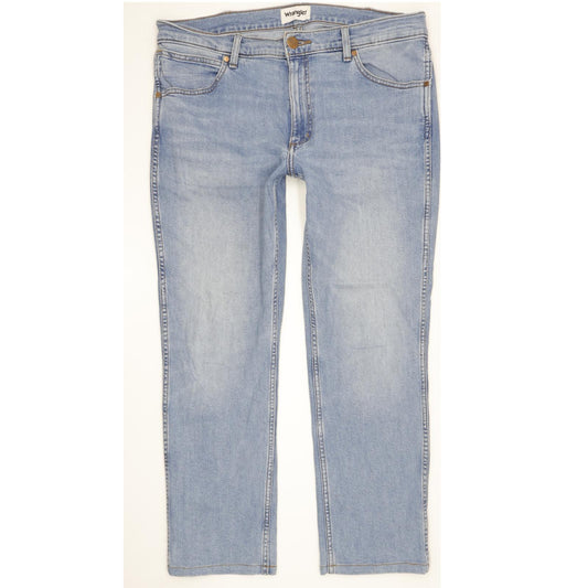Wrangler Greensboro Men Blue Straight Regular Stretch Jeans W34 L27