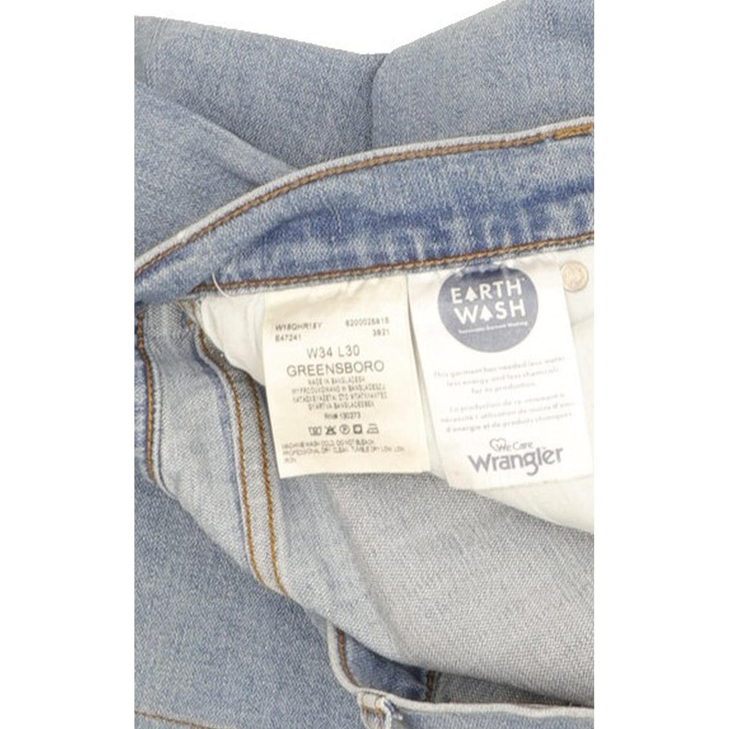 Wrangler Greensboro Men Blue Straight Regular Stretch Jeans W34 L27