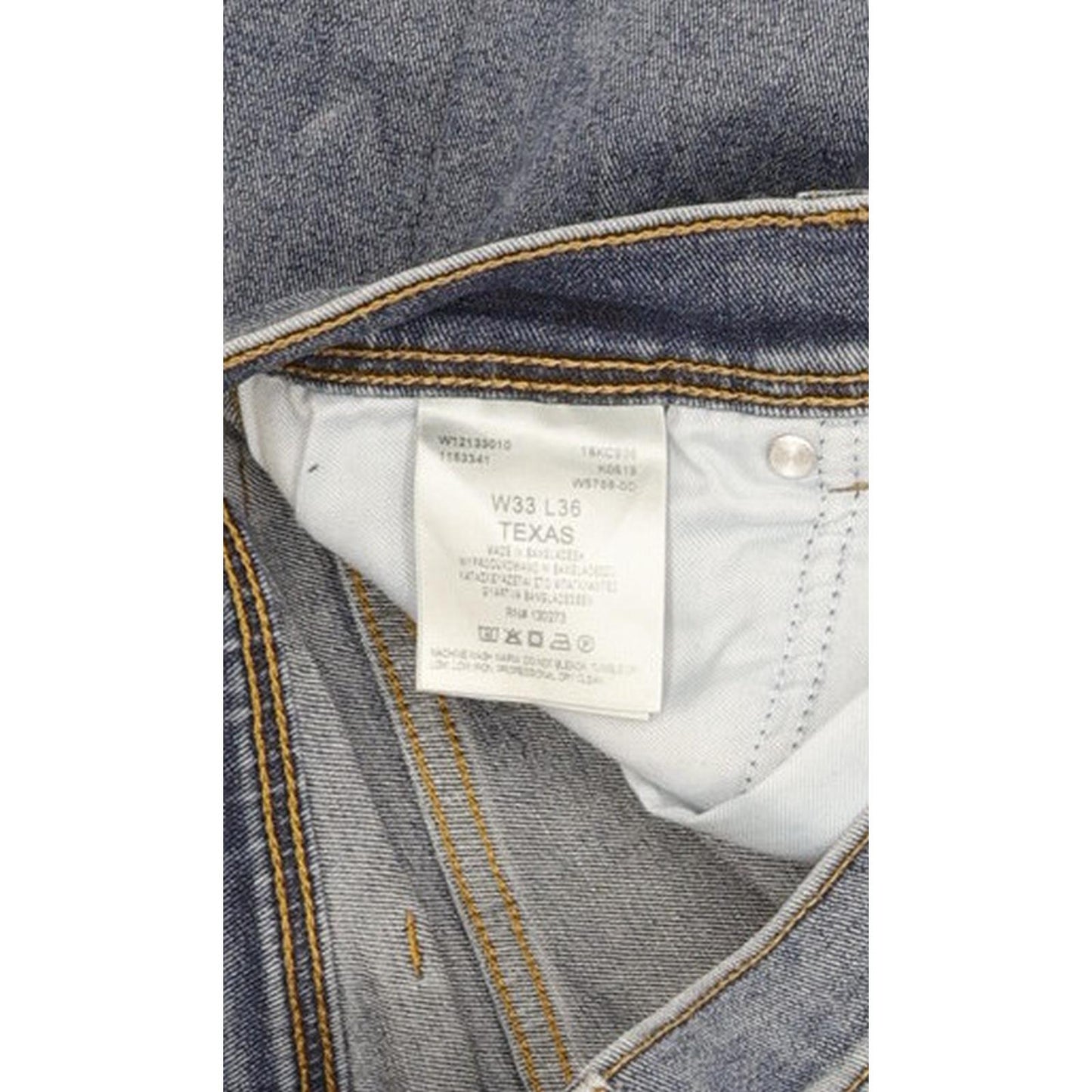 Wrangler Texas Men Blue Straight Regular Stretch Jeans W33 L36